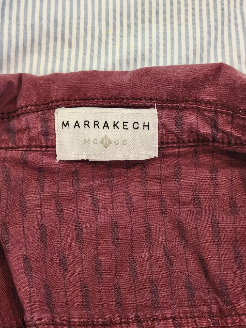 Marrakech Nola Cotton Maroon Utility Jacket with Interior Waist Drawcord - Picture 3 of 10